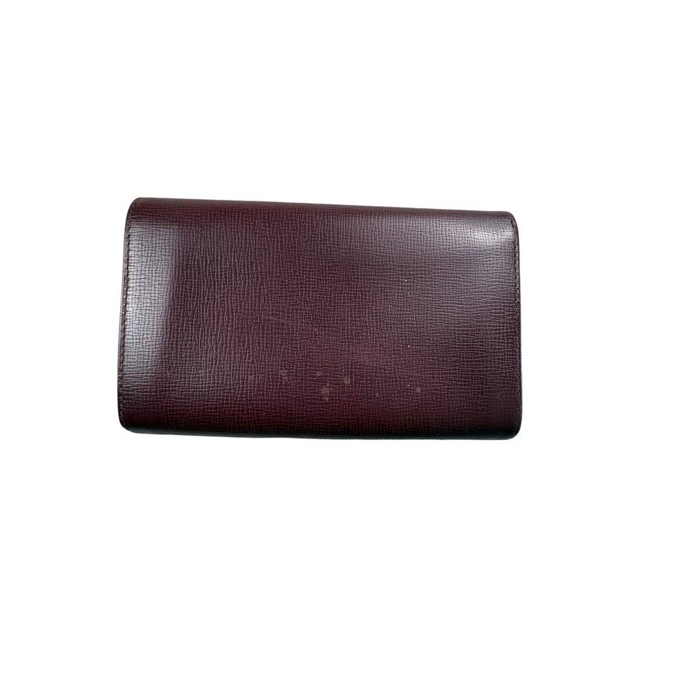 Vintage Cartier Paris Burgundy Leather Wallet Coin Purse Must De‎ Cartier